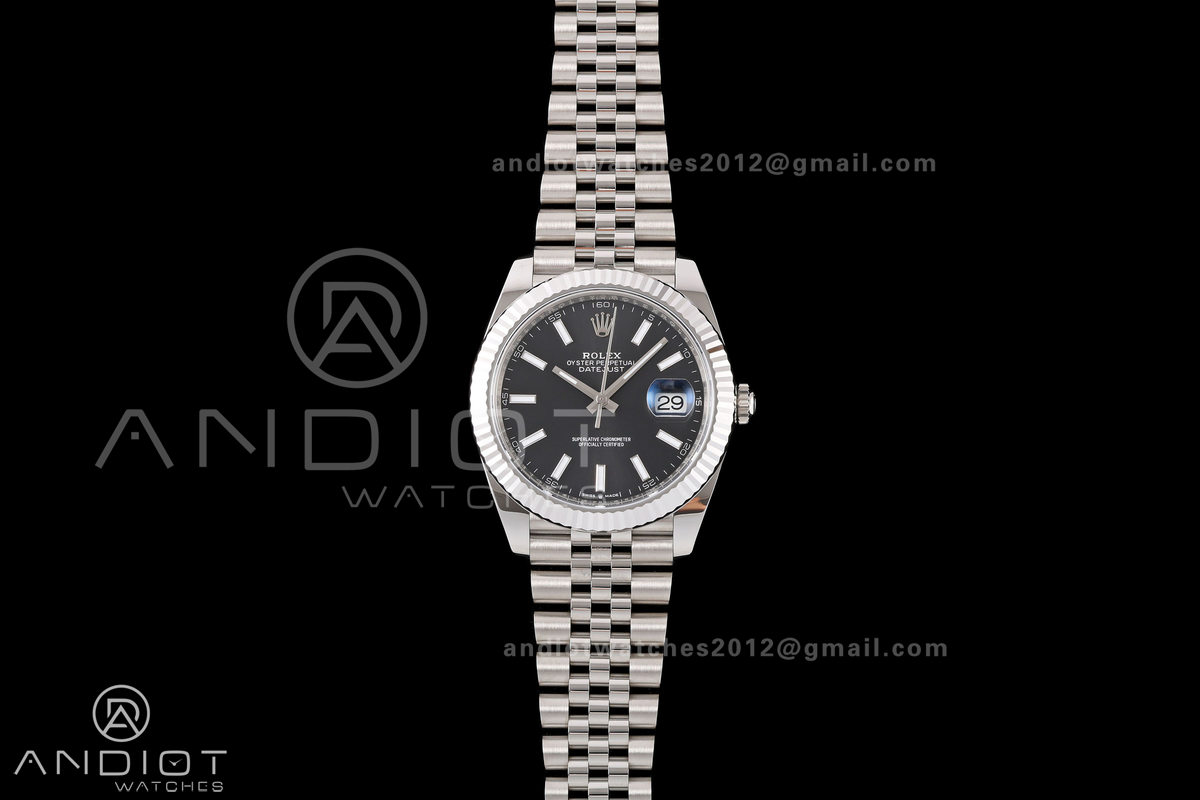 DateJust 41 126334 RWF 1:1 Best Edition Black Stick Dial on Jubilee Bracelet JH3235 (Free Sprung)
